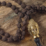black buddha  rudraksha tassel necklace