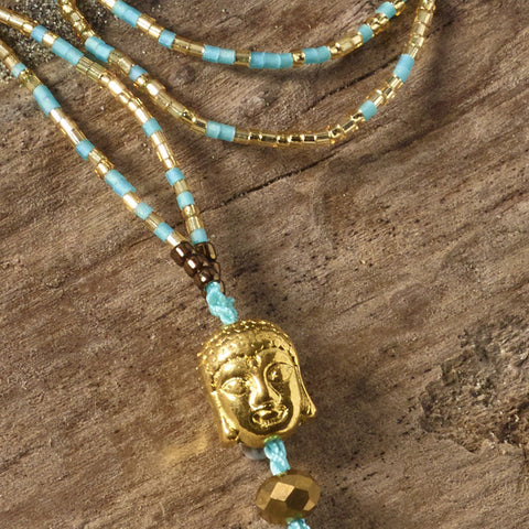 aqua buddha necklace