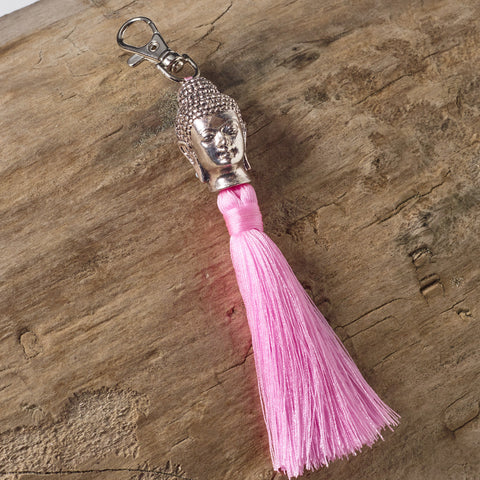 pink buddha bag tassel / key ring