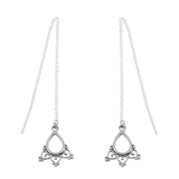 Mehndi Teardrop Threader Earrings