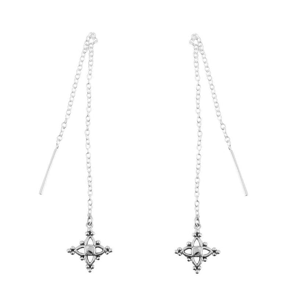 Dainty Moroccan Star Threader Earrings