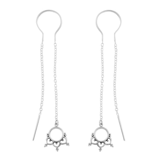 Mehndi Disc Threader Earrings