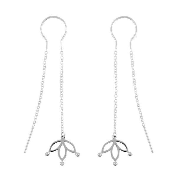 Sacred Flower Threader Earrings