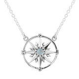 Guiding Light Compass Necklace - Rainbow Moonstone
