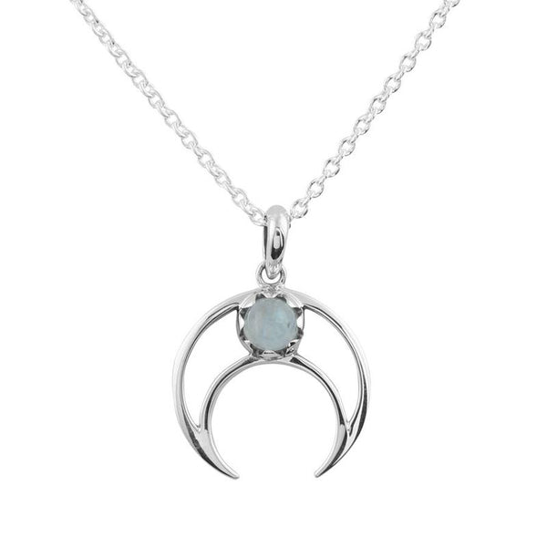 Lunar Eclipse Necklace - Rainbow Moonstone