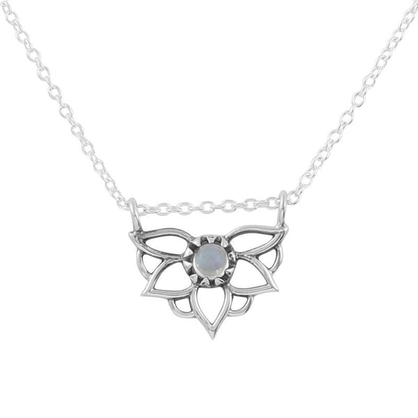 On Point Necklace - Rainbow Moonstone