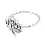 Dainty White Lotus Ring