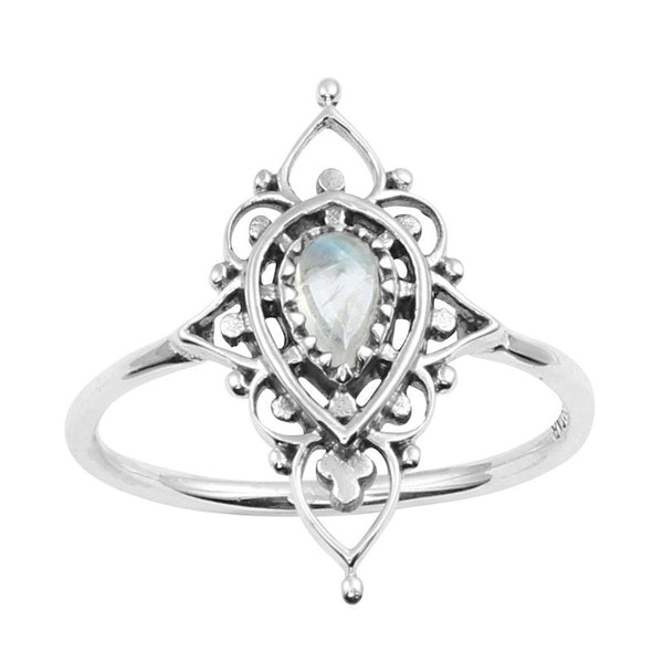 Majestic Ring - Rainbow Moonstone