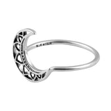 Mandala Crescent Moon Ring