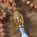 rudraksha baby blue buddha necklace