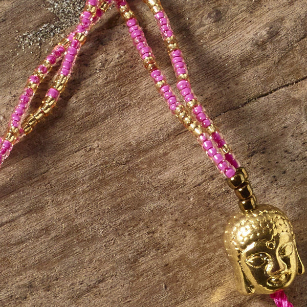 Classic Buddha Necklace (Pink)