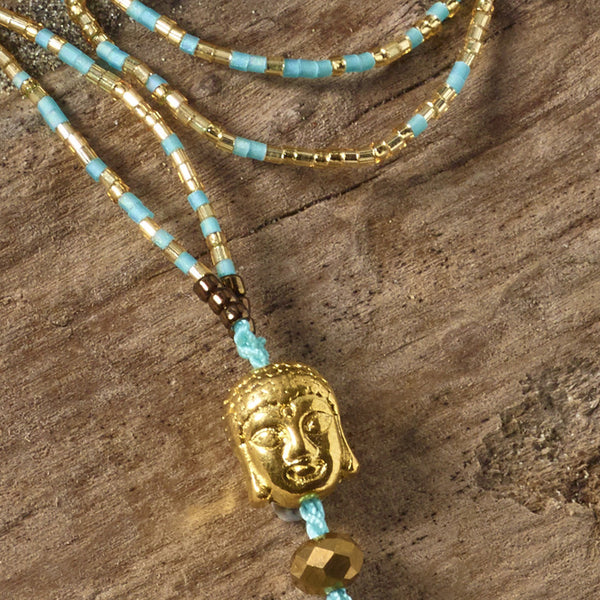 aqua buddha necklace