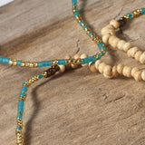 Magnesite Triple Tassel Necklace (Turquoise)