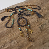 Dream Catcher Tassel Necklace (Black)