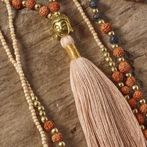 Positivity Tassel Necklace (Soft Peach)