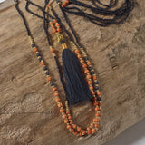 black buddha tassel necklace