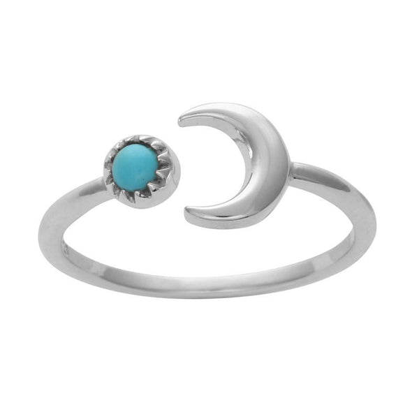 Crescent Moon Stone Ring - Turquoise