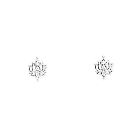 White Lotus Stud Earrings